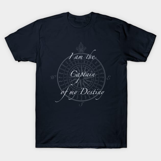 Captain of My Destiny Nautical Compass Design T-Shirt by abbottcartoons